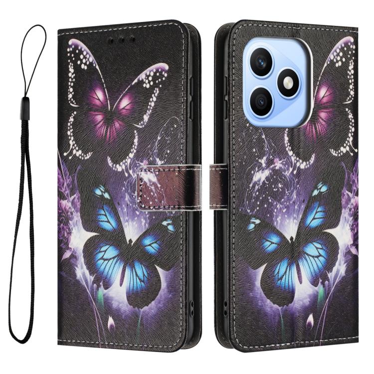 For Honor X8d 4G Color Drawing Pattern Leather Phone Case
