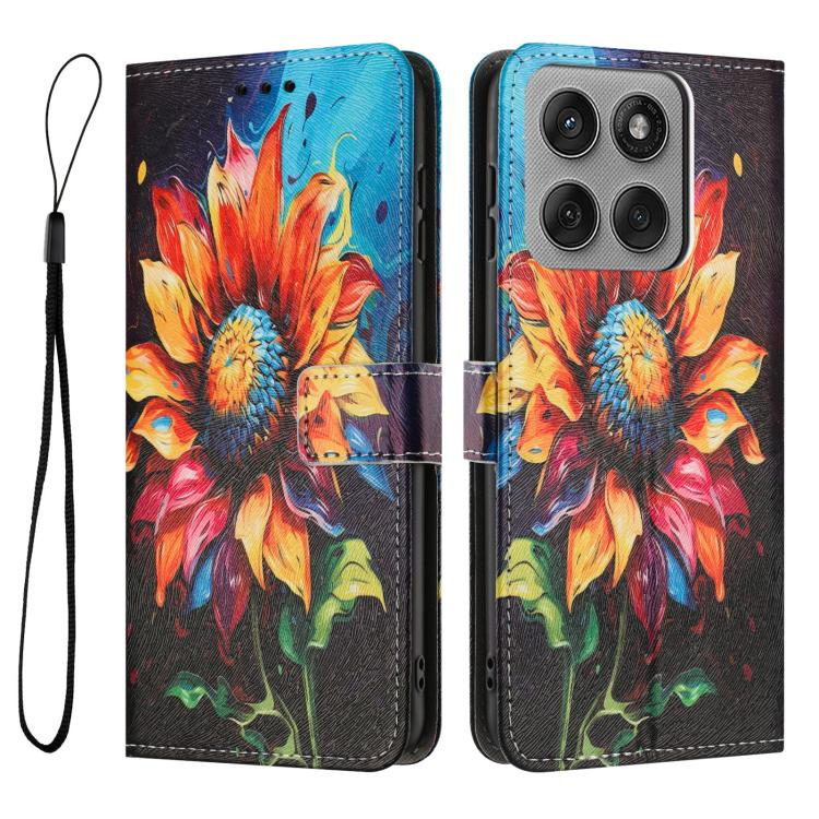 For Motorola Edge 60 Pro Color Drawing Pattern Leather Phone Case