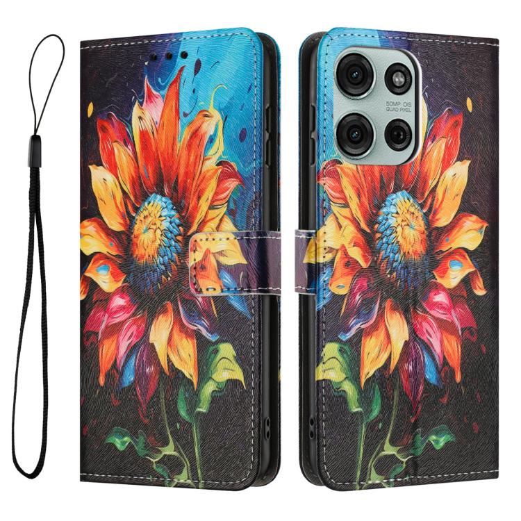 For Motorola Moto G56 5G Color Drawing Pattern Leather Phone Case