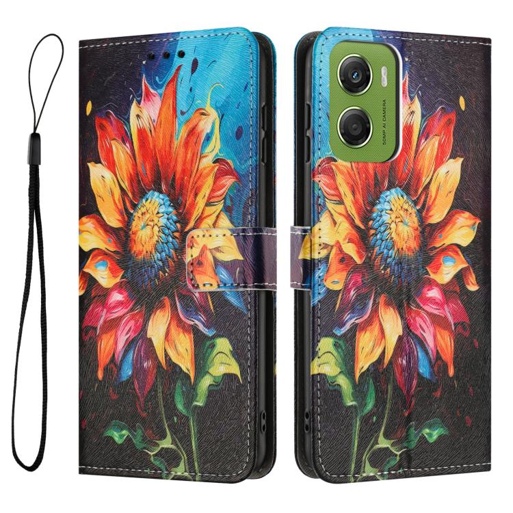 For Motorola Moto G06 4G Color Drawing Pattern Leather Phone Case
