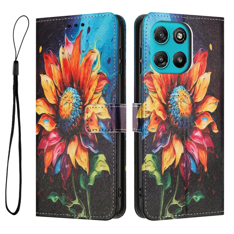 For Motorola Moto G67 Power / G57 Power Color Drawing Pattern Leather Phone Case