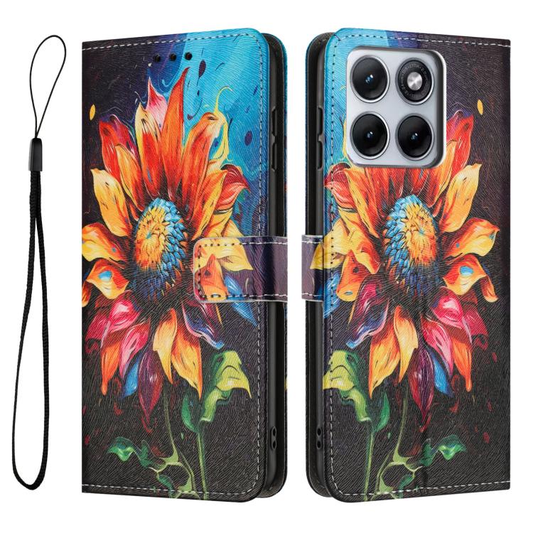 For Motorola Edge 70 Fusion Color Drawing Pattern Leather Phone Case