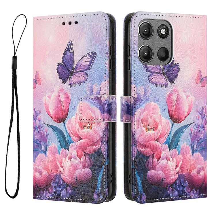 For Motorola Moto G17 / G17 Power 4G Color Drawing Pattern Leather Phone Case