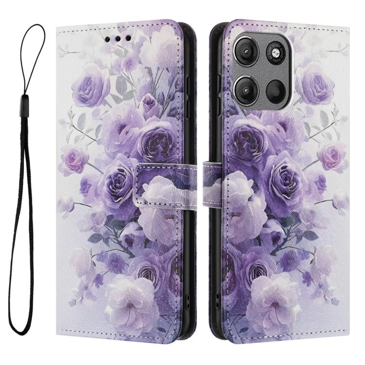 For Motorola Moto G17 / G17 Power 4G Color Drawing Pattern Leather Phone Case