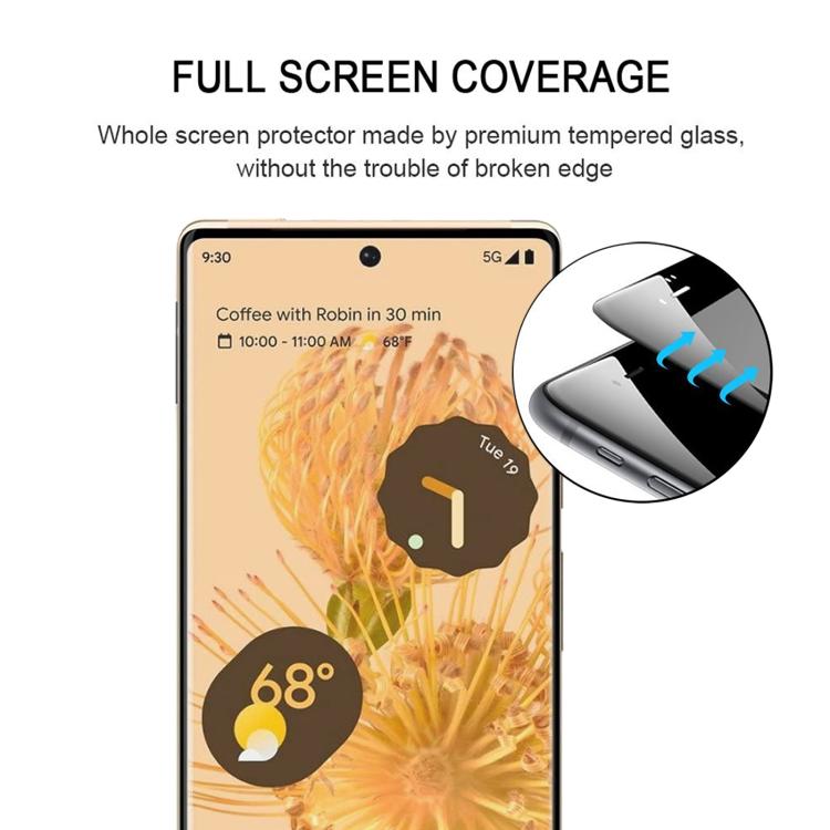 For Google Pixel 6 Pro Full Glue 9H HD 3D Curved Edge Tempered Glass Film - Black