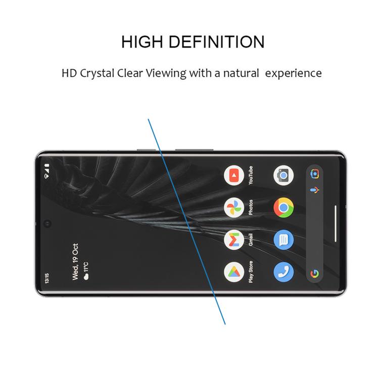 For Google Pixel 7 Pro 5G Full Glue 9H HD 3D Curved Edge Tempered Glass Film - Black
