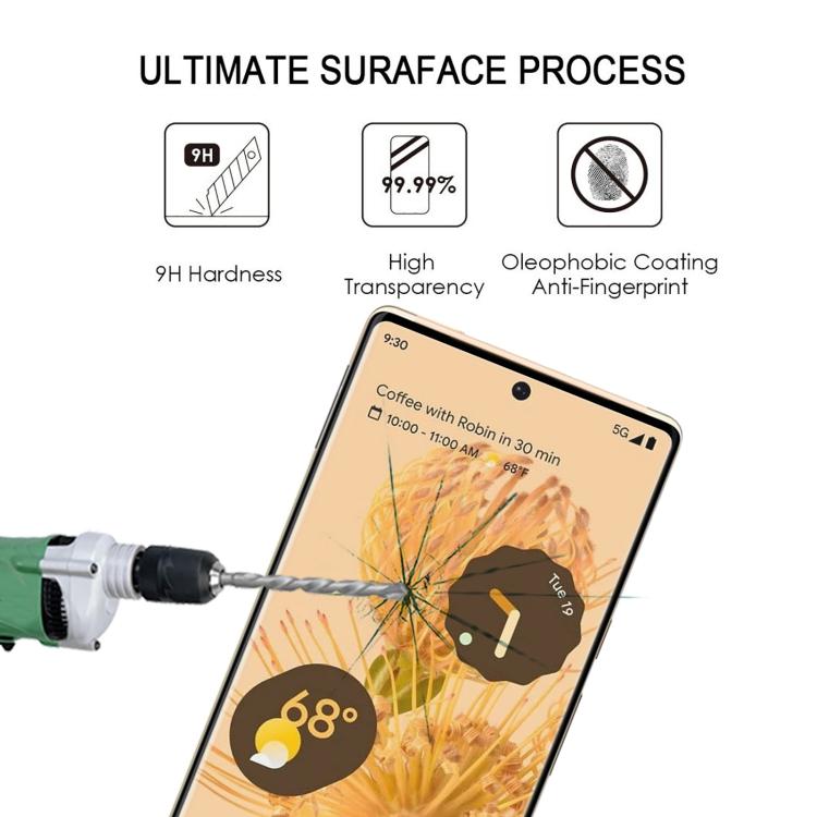 For Google Pixel 6 Pro 25pcs Full Glue 9H HD 3D Curved Edge Tempered Glass Film - Black
