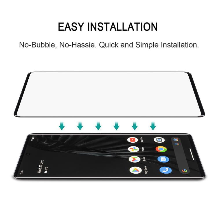 For Google Pixel 7 Pro 5G 25pcs Full Glue 9H HD 3D Curved Edge Tempered Glass Film - Black