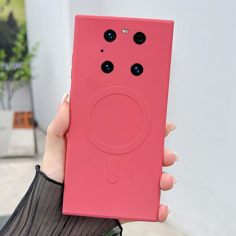 For Huawei Mate 40 Solid Color Liquid Silicone MagSafe Magnetic Phone Case