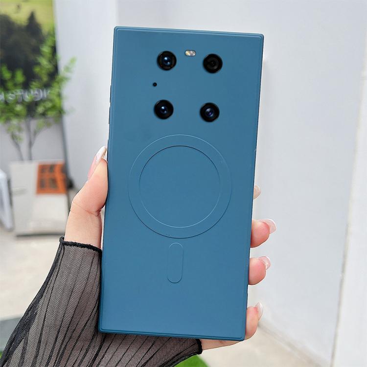 For Huawei Mate 40 Pro Solid Color Liquid Silicone MagSafe Magnetic Phone Case