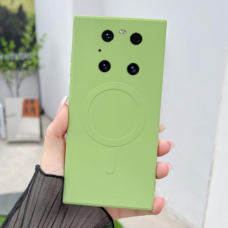 For Huawei Mate 40 Pro Solid Color Liquid Silicone MagSafe Magnetic Phone Case
