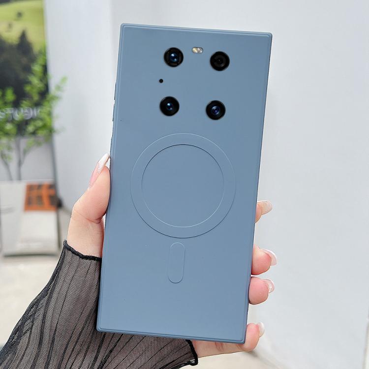 For Huawei Mate 40 Pro Solid Color Liquid Silicone MagSafe Magnetic Phone Case