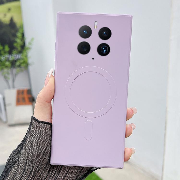 For Huawei Mate 50 Pro Solid Color Liquid Silicone MagSafe Magnetic Phone Case