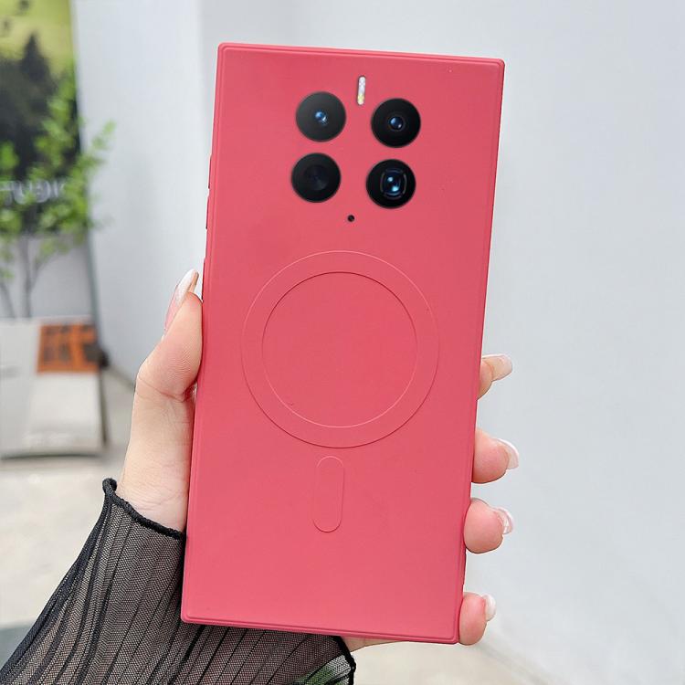 For Huawei Mate 50 Pro Solid Color Liquid Silicone MagSafe Magnetic Phone Case