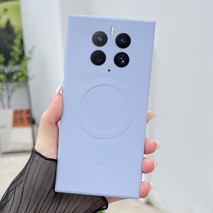For Huawei Mate 50 Pro Solid Color Liquid Silicone MagSafe Magnetic Phone Case