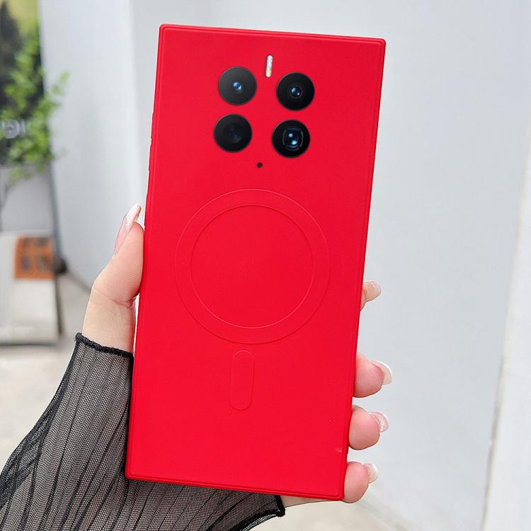 For Huawei Mate 50 Pro Solid Color Liquid Silicone MagSafe Magnetic Phone Case