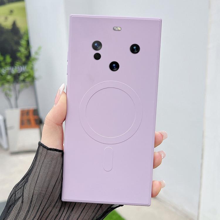 For Huawei Mate 60 Pro Solid Color Liquid Silicone MagSafe Magnetic Phone Case