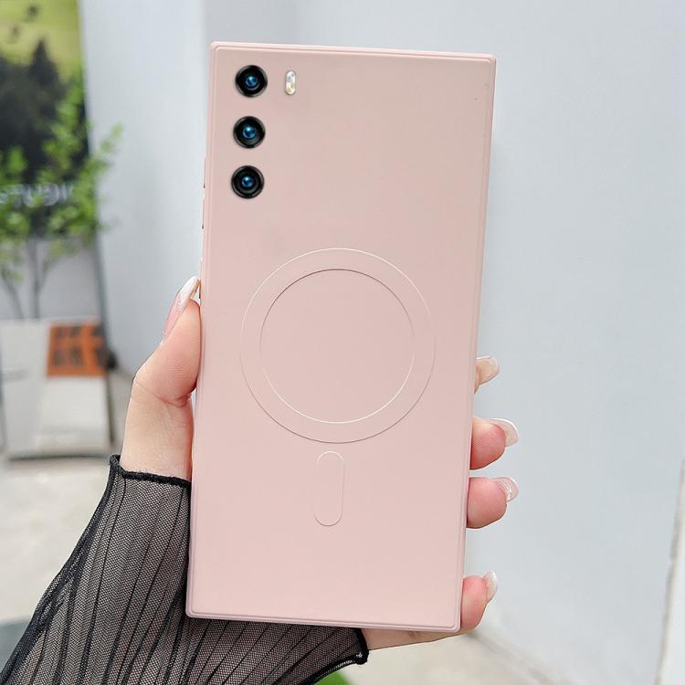 For Huawei P40 Solid Color Liquid Silicone MagSafe Magnetic Phone Case