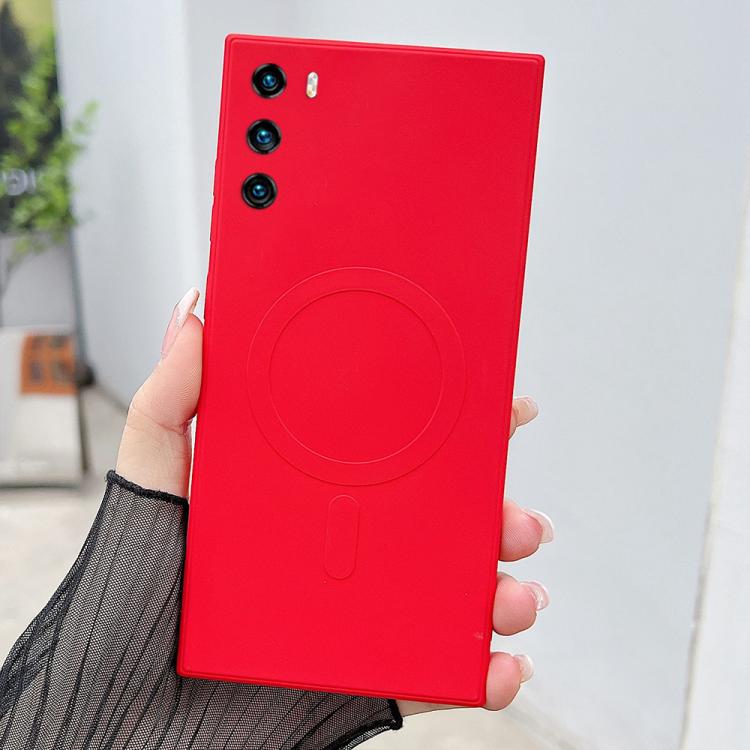 For Huawei P40 Solid Color Liquid Silicone MagSafe Magnetic Phone Case