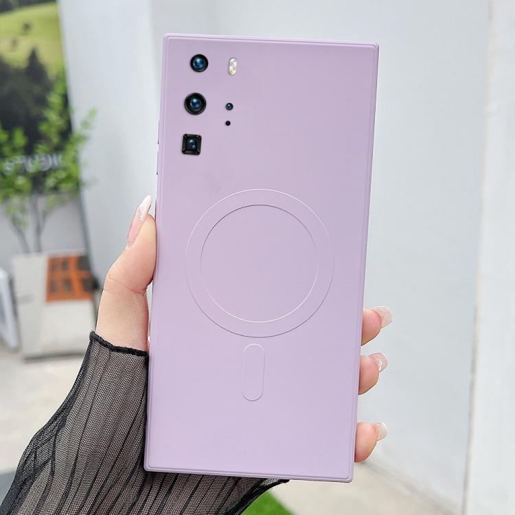 For Huawei P40 Pro Solid Color Liquid Silicone MagSafe Magnetic Phone Case