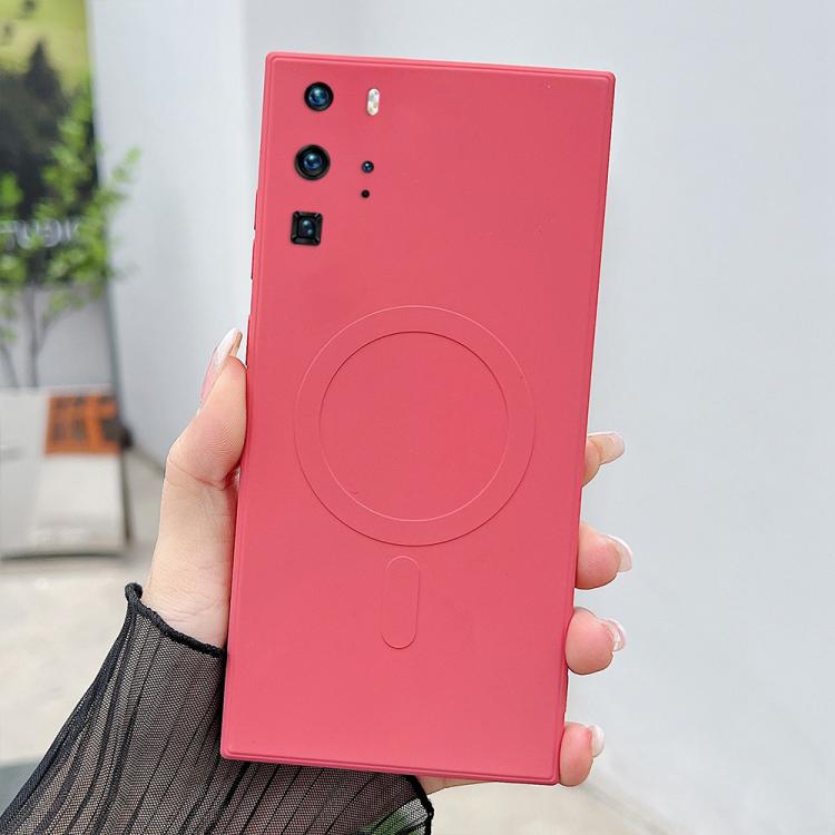 For Huawei P40 Pro Solid Color Liquid Silicone MagSafe Magnetic Phone Case