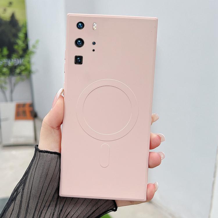 For Huawei P40 Pro Solid Color Liquid Silicone MagSafe Magnetic Phone Case