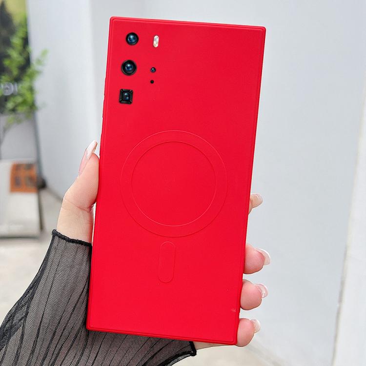 For Huawei P40 Pro Solid Color Liquid Silicone MagSafe Magnetic Phone Case