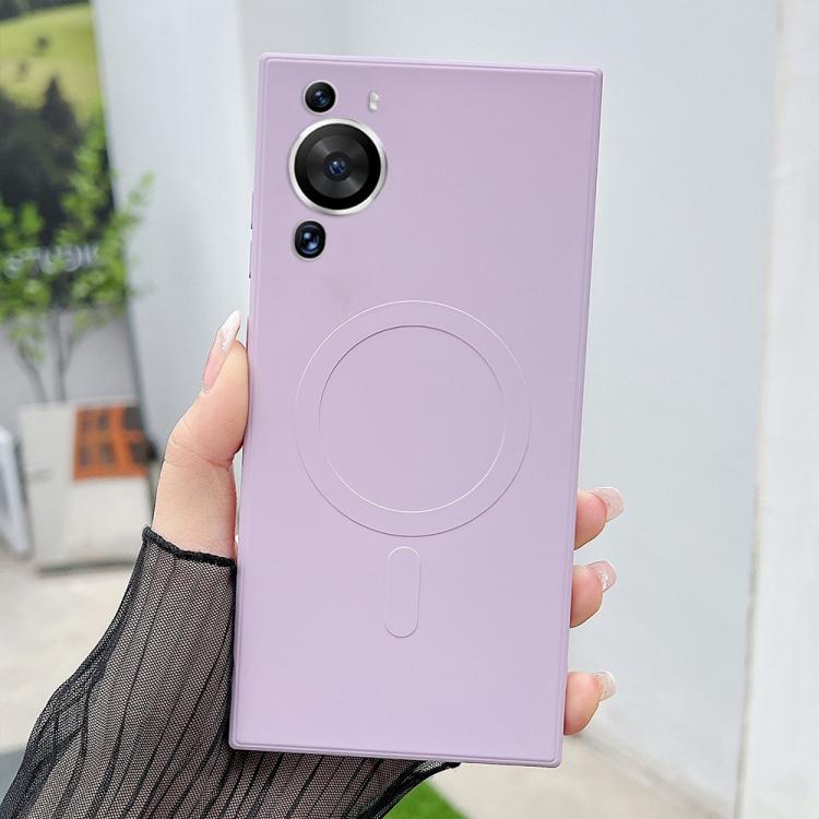 For Huawei P60 Solid Color Liquid Silicone MagSafe Magnetic Phone Case