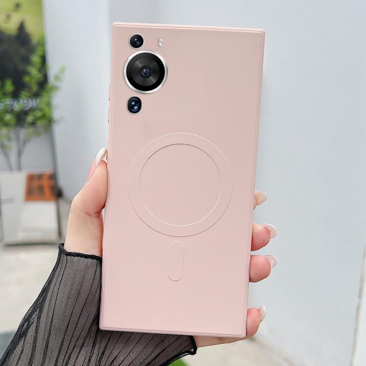 For Huawei P60 Pro Solid Color Liquid Silicone MagSafe Magnetic Phone Case