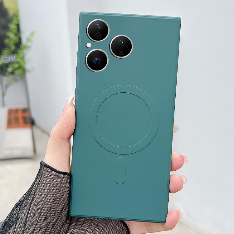 For Huawei Pura 80 5G Solid Color Liquid Silicone MagSafe Magnetic Phone Case