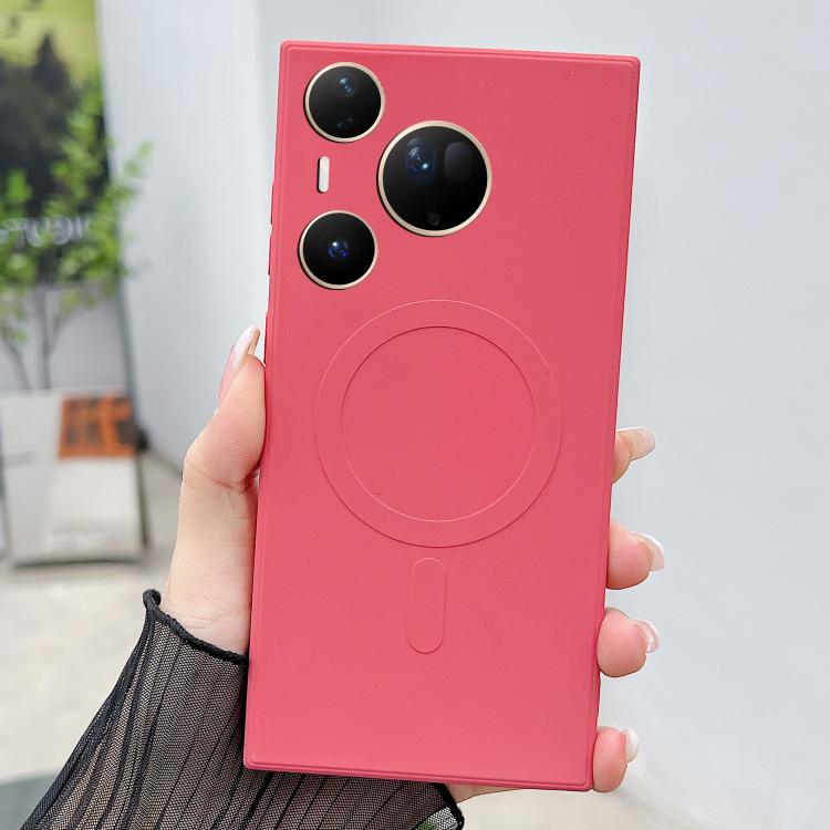 For Huawei Pura 80 Ultra 5G Solid Color Liquid Silicone MagSafe Magnetic Phone Case