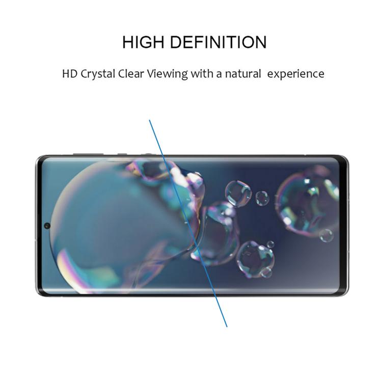 For Sharp Aquos R6 Full Glue 9H HD 3D Curved Edge Tempered Glass Film - Black