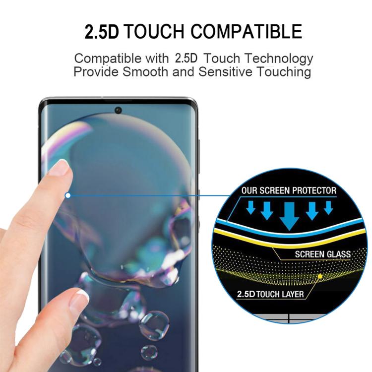 For Sharp Aquos R6 Full Glue 9H HD 3D Curved Edge Tempered Glass Film - Black
