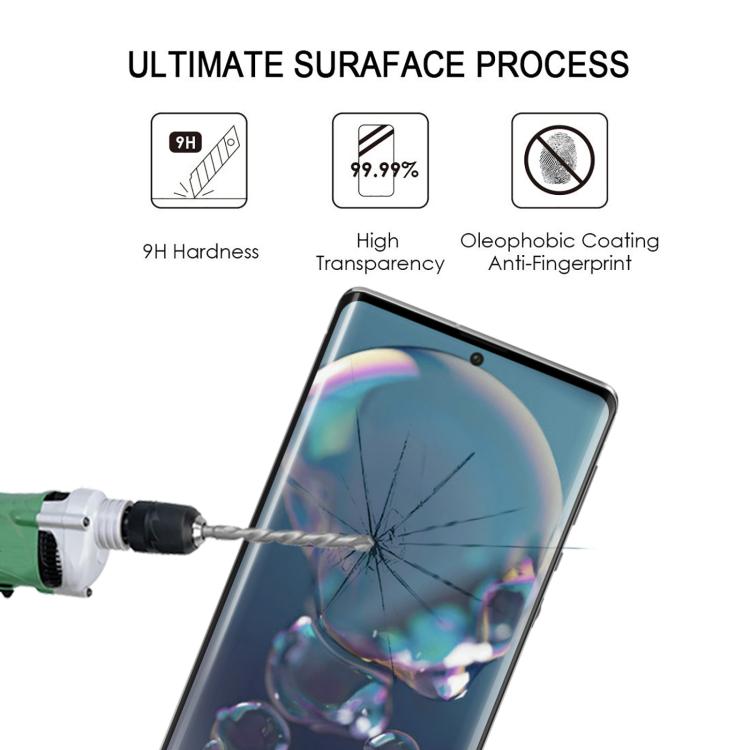For Sharp Aquos R6 Full Glue 9H HD 3D Curved Edge Tempered Glass Film - Black