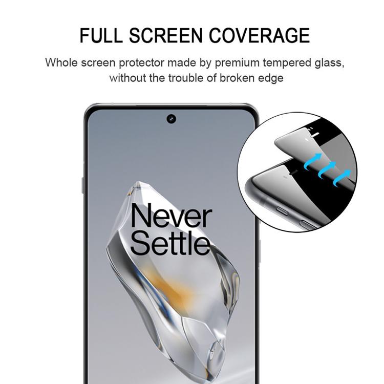 For OnePlus 12 Full Glue 9H HD 3D Curved Edge Tempered Glass Film - Black