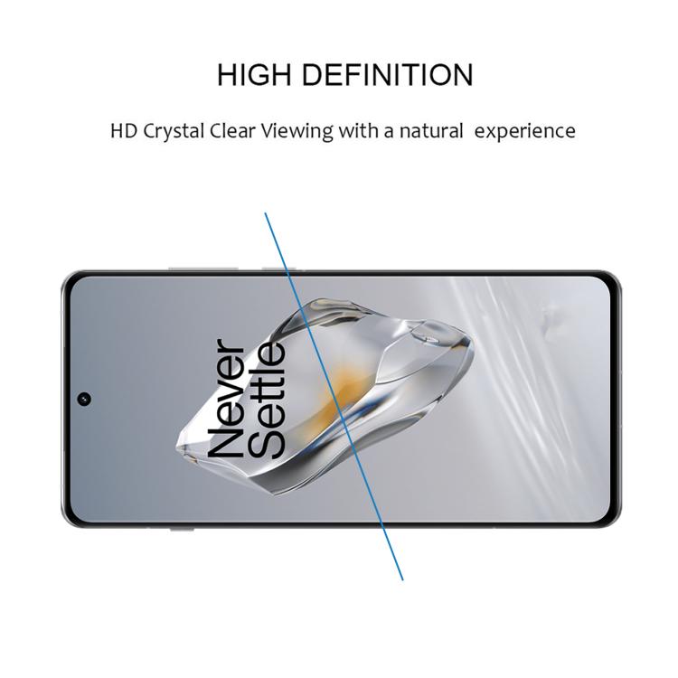 For OnePlus 12 Full Glue 9H HD 3D Curved Edge Tempered Glass Film - Black