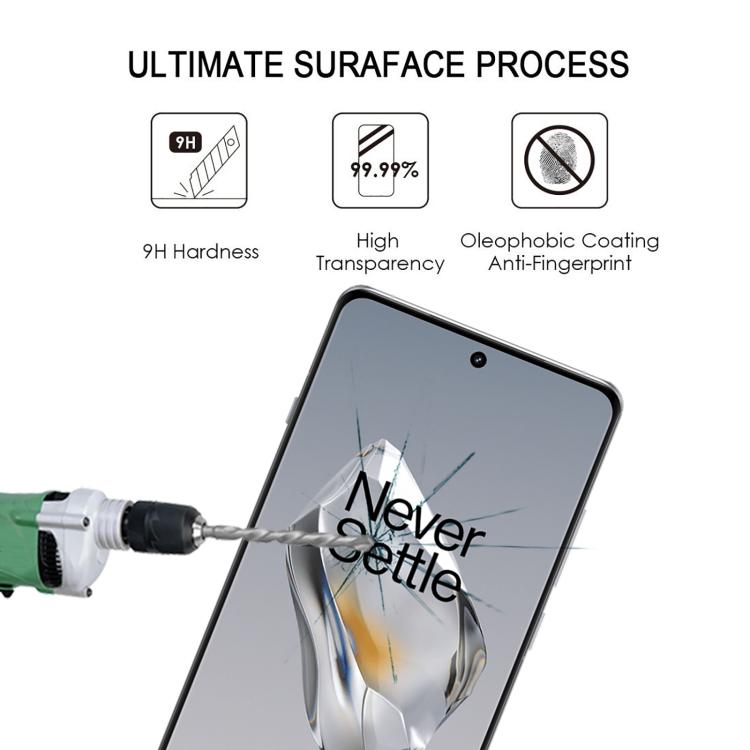 For OnePlus 12 Full Glue 9H HD 3D Curved Edge Tempered Glass Film - Black