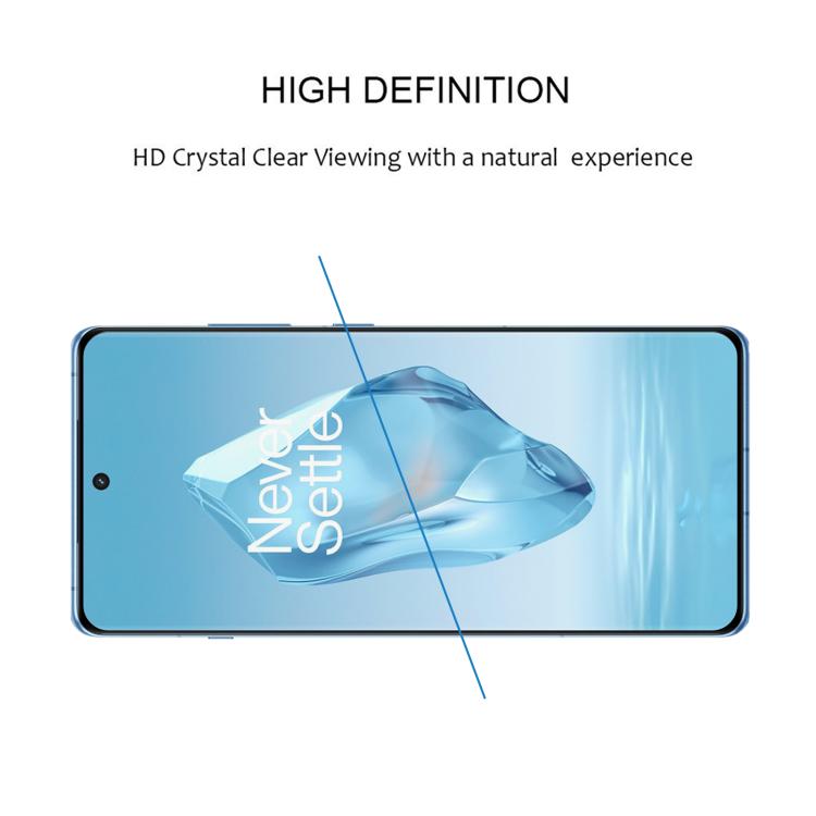 For OnePlus 12R Full Glue 9H HD 3D Curved Edge Tempered Glass Film - Black