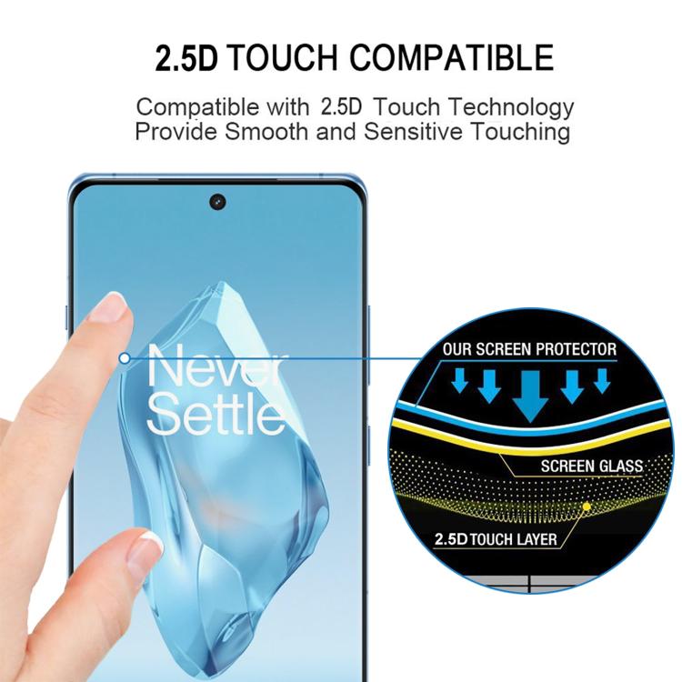For OnePlus 12R Full Glue 9H HD 3D Curved Edge Tempered Glass Film - Black