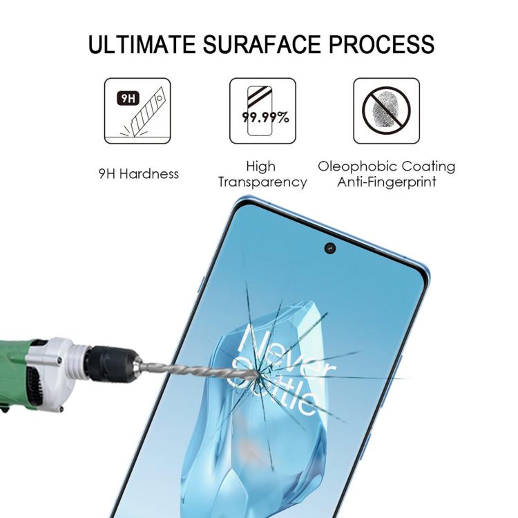 For OnePlus 12R Full Glue 9H HD 3D Curved Edge Tempered Glass Film - Black