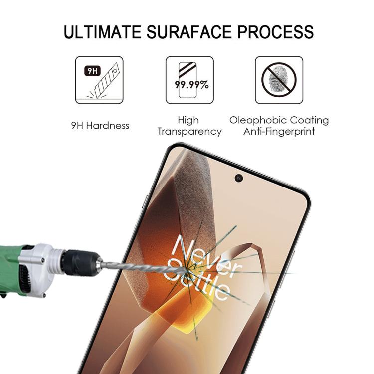 For OnePlus 13 Full Glue 9H HD 3D Curved Edge Tempered Glass Film - Black
