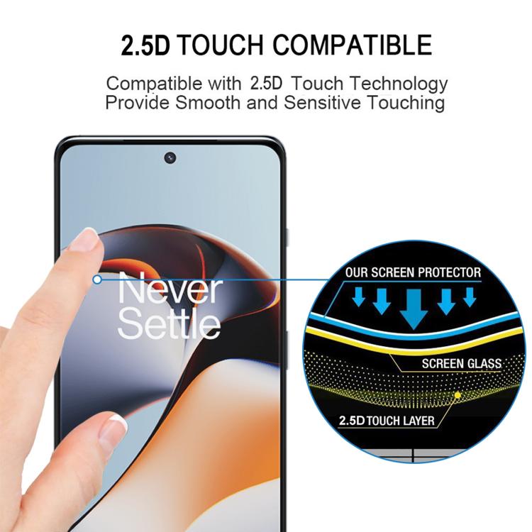 For OnePlus Ace 2 Full Glue 9H HD 3D Curved Edge Tempered Glass Film - Black