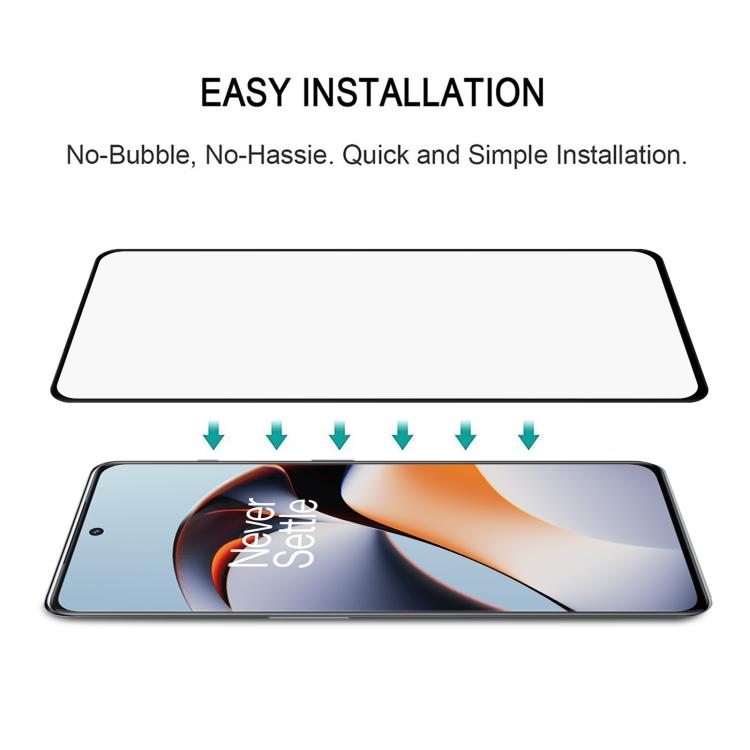 For OnePlus Ace 2 Full Glue 9H HD 3D Curved Edge Tempered Glass Film - Black