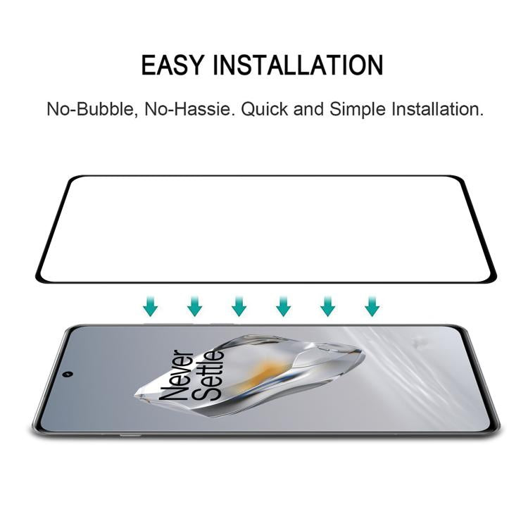 For OnePlus 12 25pcs Full Glue 9H HD 3D Curved Edge Tempered Glass Film - Black