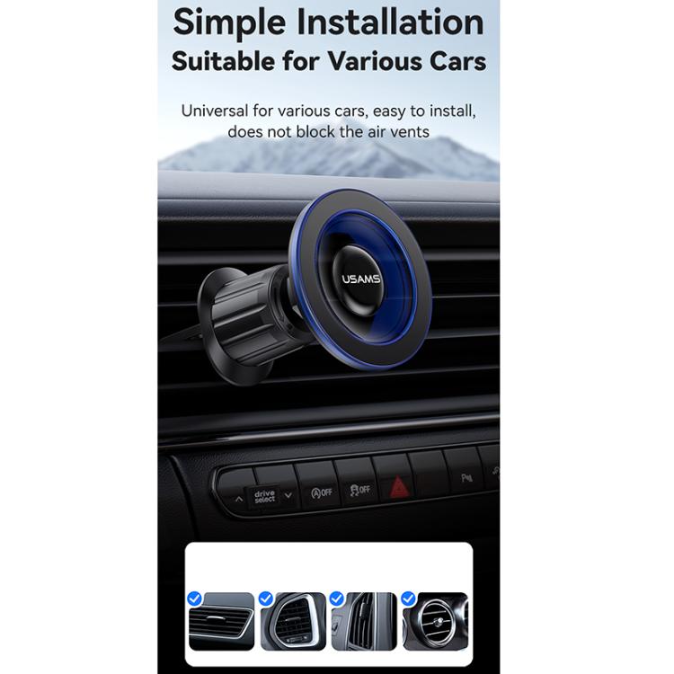 USAMS ZJ081 Magnetic Car Air Vent Phone Holder - Blue