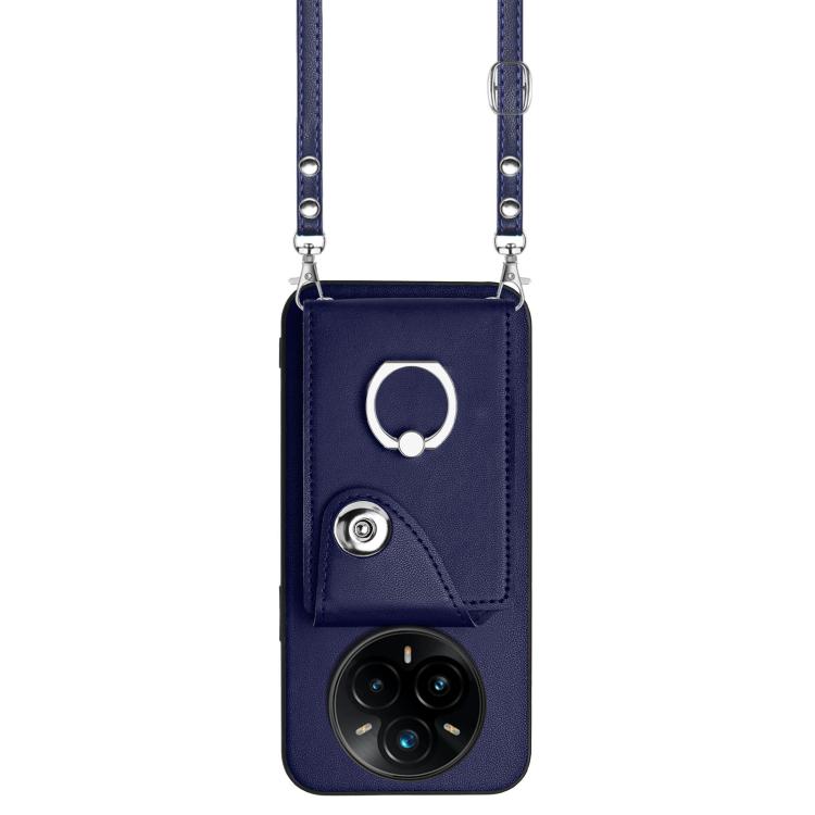 For Realme 14 Pro+ Organ Card Bag Ring Holder Phone Case with Long Lanyard