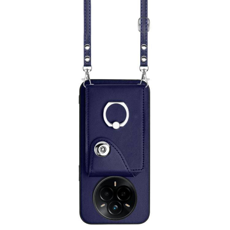 For Realme 14 Pro Organ Card Bag Ring Holder Phone Case with Long Lanyard