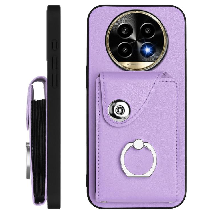 For Realme 13 Pro / 13 Pro+ 5G Organ Card Bag Ring Holder Phone Case with Long Lanyard