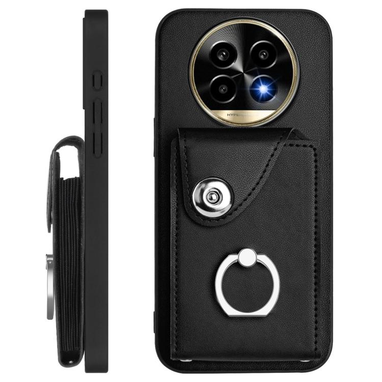 For Realme 13 Pro / 13 Pro+ 5G Organ Card Bag Ring Holder Phone Case with Long Lanyard