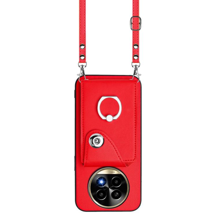 For Realme 13 Pro / 13 Pro+ 5G Organ Card Bag Ring Holder Phone Case with Long Lanyard